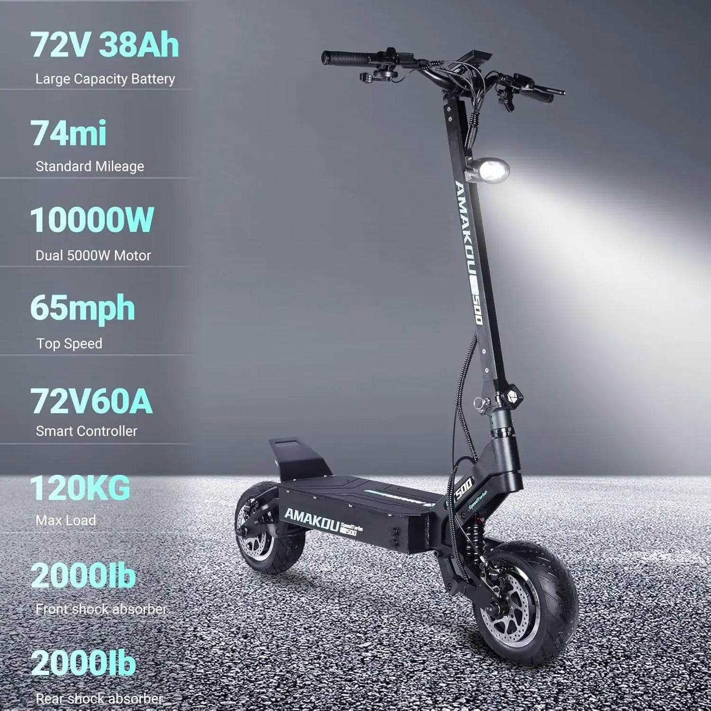 X7 Electric Scooter 10000W 38.3AH72V Endurance 100-120km Dual Power Motor 11 Inch Road Tire Adult Foldable Electric Scooter