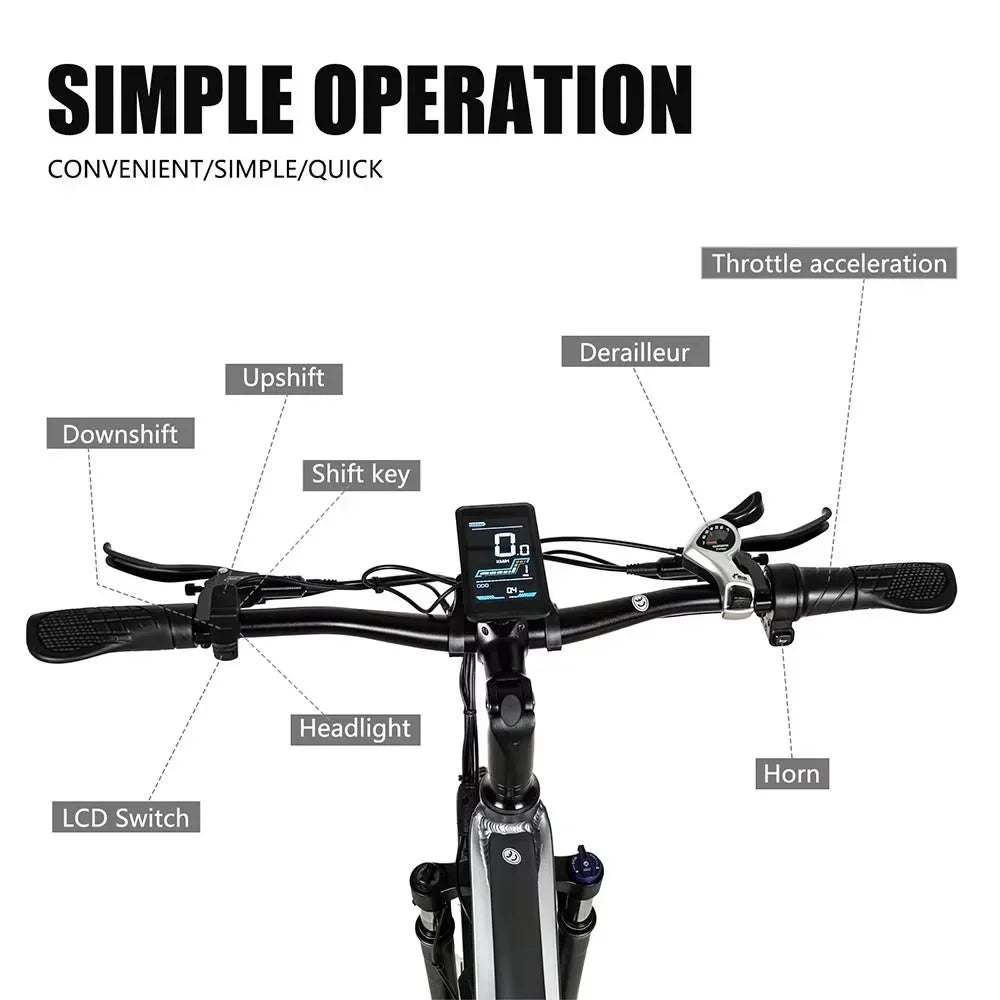 CMACEWHEEL TP26 Electric Bicycle  48V17AH Lithium Battery Adult Riding Electric Bike 26*4 inch Fat Tire Mountain Snow E-bike