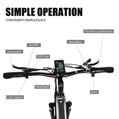 CMACEWHEEL TP26 Electric Bicycle  48V17AH Lithium Battery Adult Riding Electric Bike 26*4 inch Fat Tire Mountain Snow E-bike