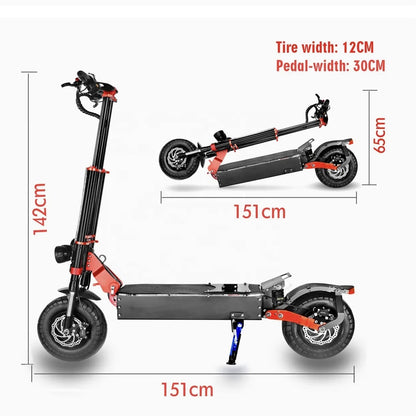 Baoyueda electric scooter S4 - 13/11 inch adult powerful off-road type 8000 watt 60V 43Ah battery 100 km electric scooter