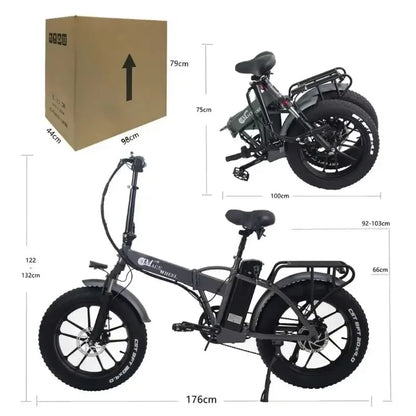 CMACEWHEEL GW20  48V18AH Lithium Battery Electric Bike Adult 20*4 Inch Fat Tire Mountain City Electric Bicycle