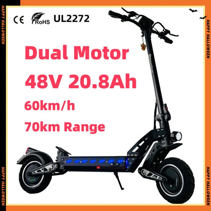 DRIVE TRON DT10 Adult Electric Scooter 60km/h Max Speed 70KM Long Range 2800W Powerful Motor 48V 20.8AH 10Inch Off-road Tyres