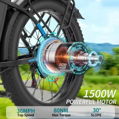 Ridstar MN26 E Bike  Powerful Electric Motor 48V20AH Battery Adult Electric Bicycle 26*4.0-in Fat Tire Snow Electric Bike