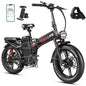 Wallke H9 AWD Electric Bicycle 2000W Folding Electric Bike 40AH/60AH Ebike 20*4.0" Fat Tire E-Mountain Bike with APP Control