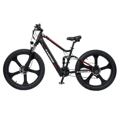 RANDRIDE YX90M Electric Bike, 26'' Fat Tire, 1000W Motor, 48V13.6Ah Battery, 45km/h Max Speed, 100km Range, Hydraulic Brake, LCD