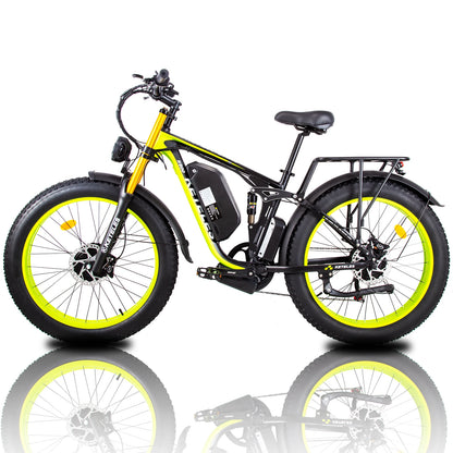 KETELES K800P E-bike 2000W Dual Motor 48V 23AH All-terrain Electric Bicycle Full Suspension 26 inch Fat Tire Adult Electric Bike
