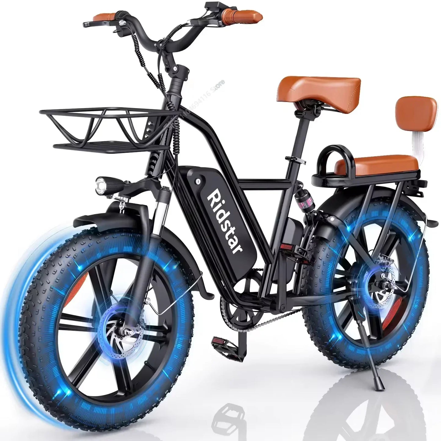 Ridstar FM-001 Electric Bicycle 1000W 48V 15AH Road City Ebike Adult 20 inch Fat Tire Beach Mountain Rear Seat Bicycle