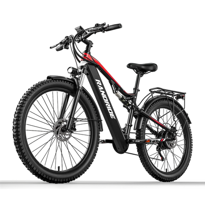 RANDRIDE YG90 Electric Bicycle 1000W Powerful Motor 48V17AH Battery Hydraulic Brake E-bike Adult 27.5 Inch Tire Electric Bike