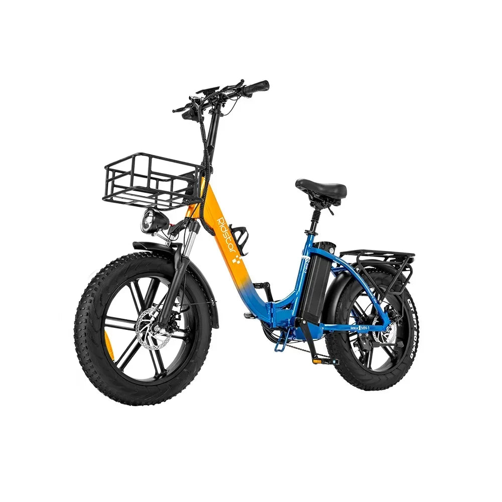 RIDSTAR MN20 Electric Bike 48V15AH Battery Electric Bicycle with Rear Seat Luggage Rack 20*4-inch Fat Tire Off-road E Bike