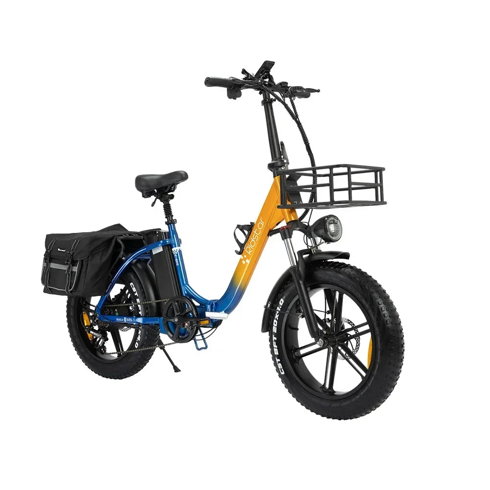 RIDSTAR MN20 Electric Bike 48V15AH Battery Electric Bicycle with Rear Seat Luggage Rack 20*4-inch Fat Tire Off-road E Bike