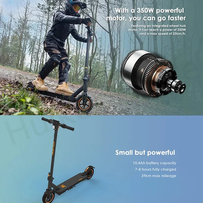 KuKirin S1 Max Electric Scooter 8 Inch Tire Escooter 350W 36V 10.4Ah Foldable Electric Scooter 30KM/H Max Speed 39km Range  ﻿