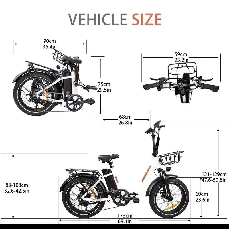 BAOLUJIE DZ2030 48V 16AH Removable Battery Dual Disc Brake 7 Speed Foldable Adult Camping 20 Inch Electric Bike Off-Road