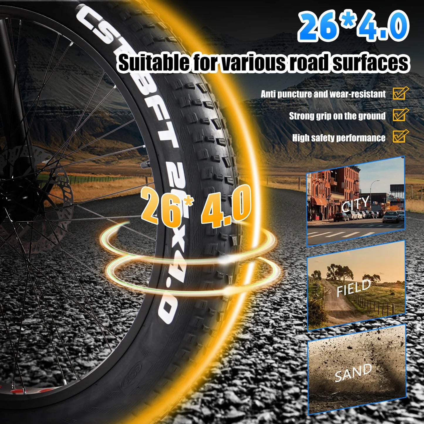 CMACEWHEEL KS26 Adult Electric Bike Electrical Road Bicycle 48V 18Ah Fatbike MTB E-bike 26*4inches Mountain Ebike