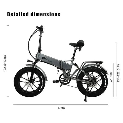 CMACEWHEEL RX20 Electric Folding Bike   Max Speed 17Ah Battery 20*4.0 inch Fat Tire E-Bike  Hydraulic Brake
