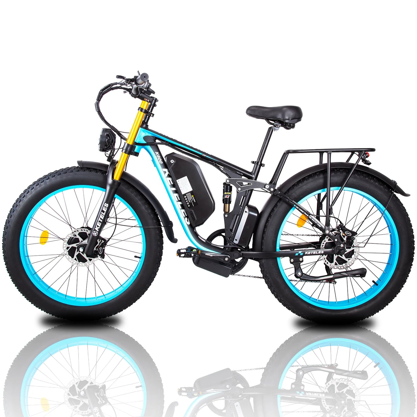 KETELES K800P E-bike 2000W Dual Motor 48V 23AH All-terrain Electric Bicycle Full Suspension 26 inch Fat Tire Adult Electric Bike